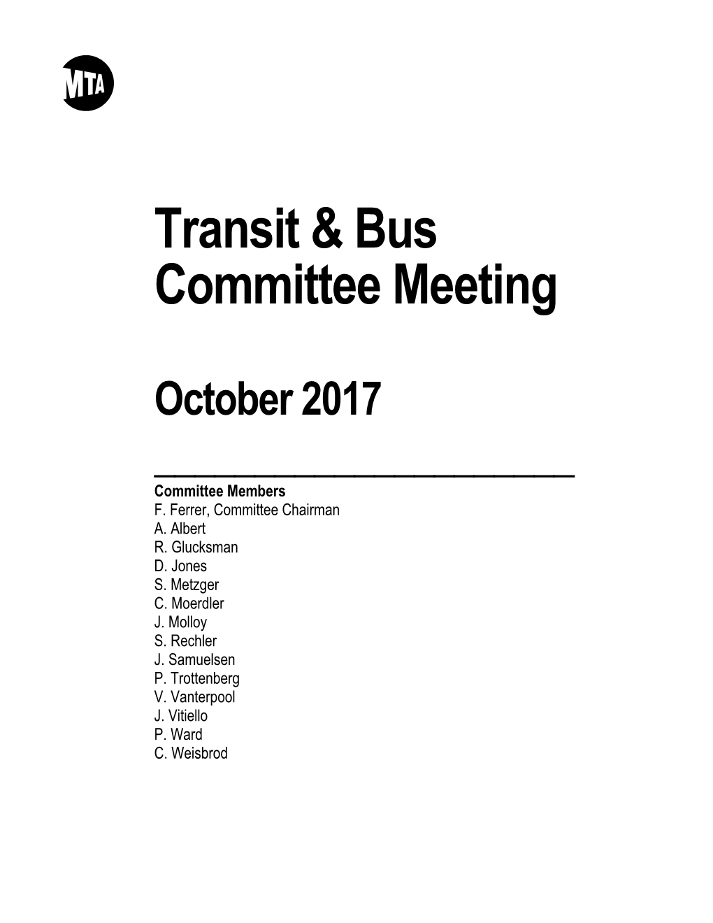 Transit & Bus Committee Meeting