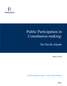 Public Participation in Constitution-Making