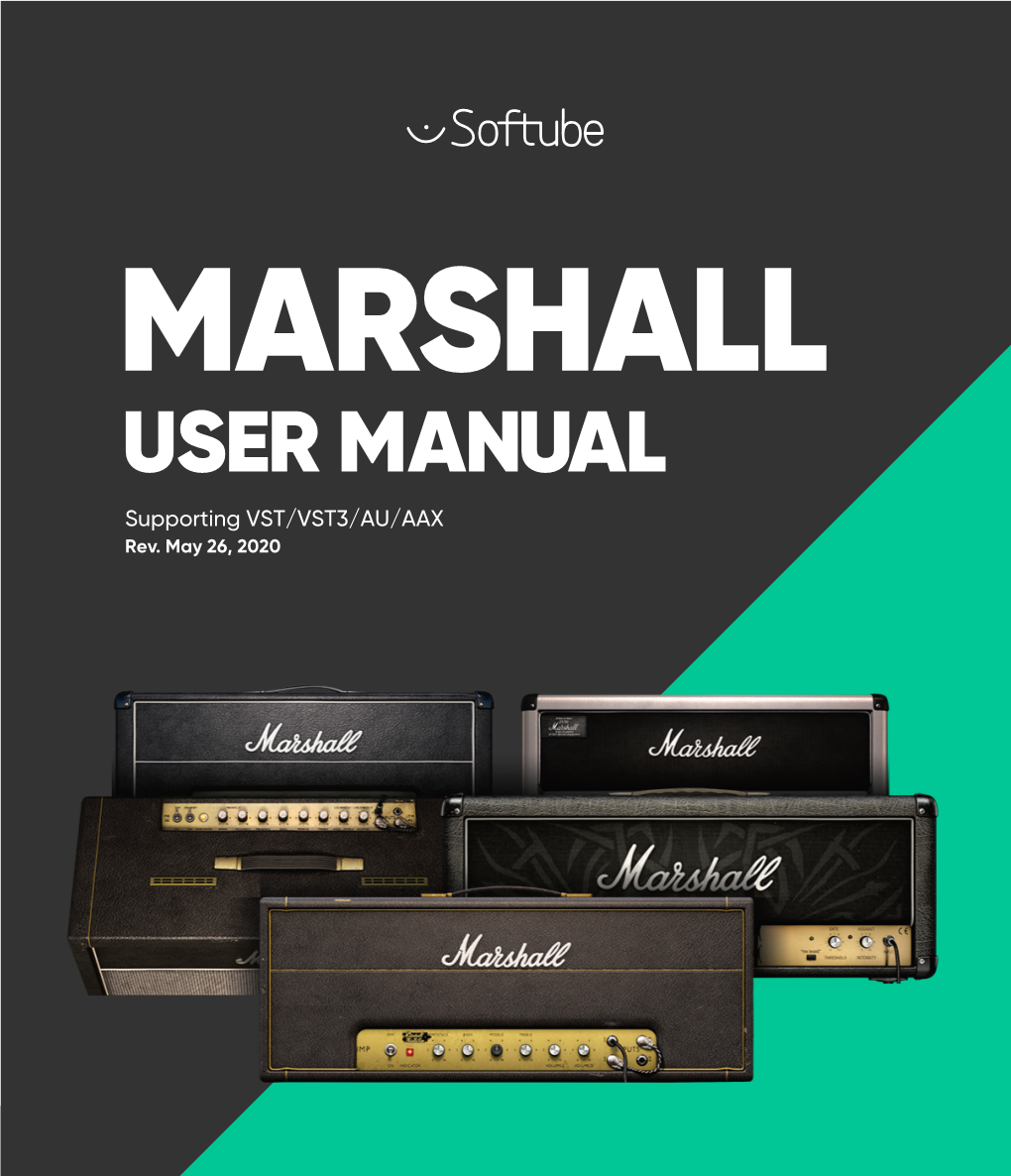 MARSHALL USER MANUAL Supporting VST/VST3/AU/AAX Rev