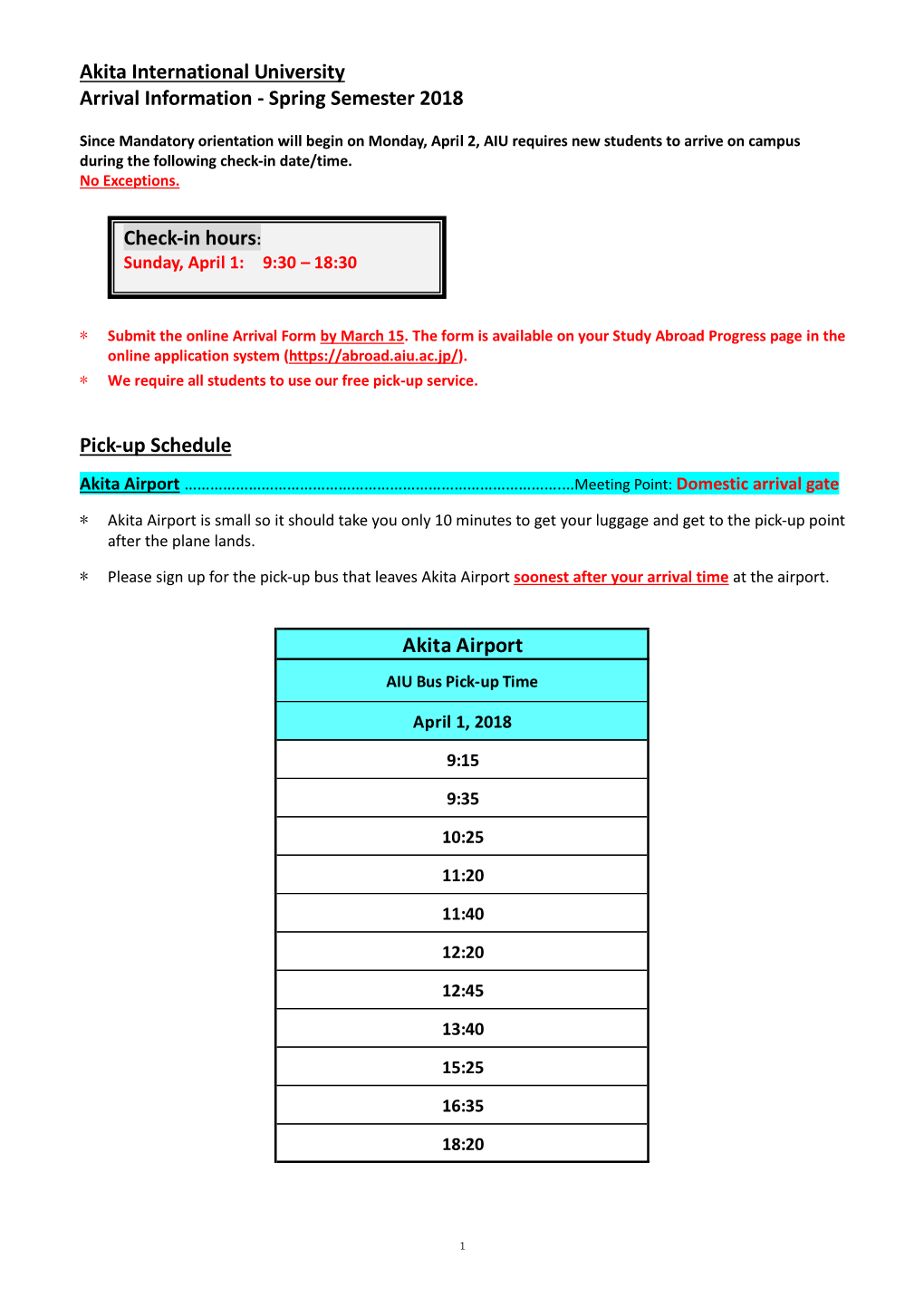 Pick-Up Application Form