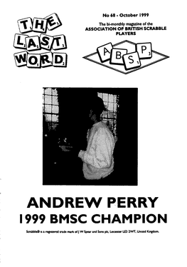 Andrew Perry 1999 Bmsc Champion