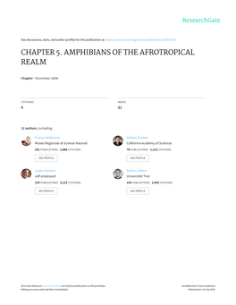 Chapter 5. Amphibians of the Afrotropical Realm