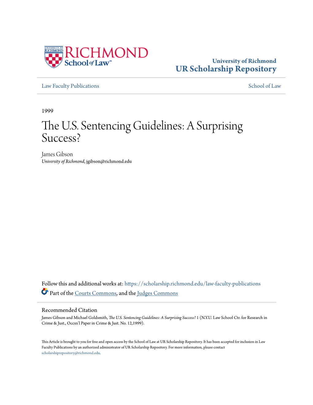 The U.S. Sentencing Guidelines: a Surprising Success? 1 (N.Y.U