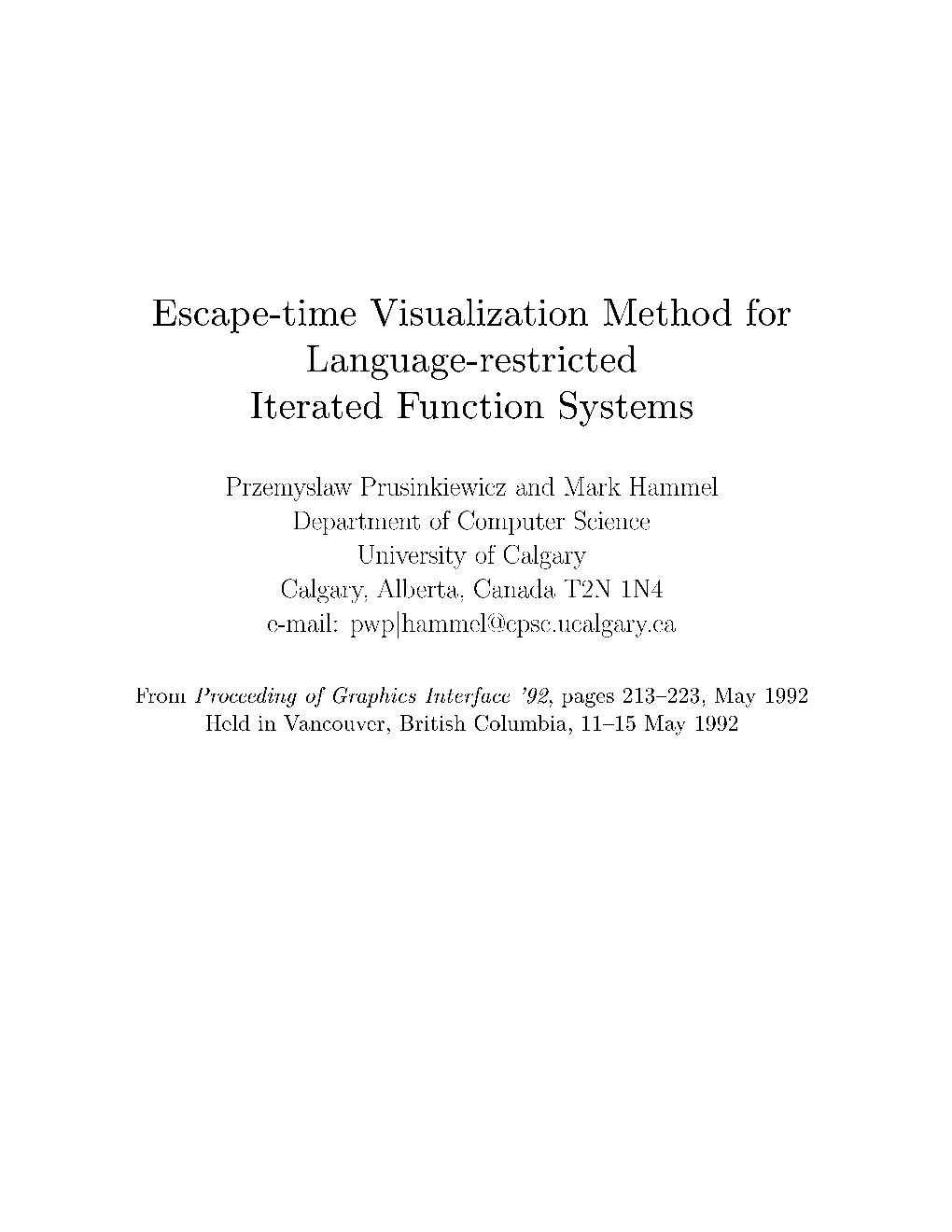 Escape-Time Visualization Method for Language-Restricted Iterated