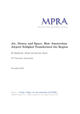 How Amsterdam Airport Schiphol Transformed the Region