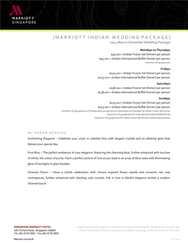 Marriottindianwedding Package