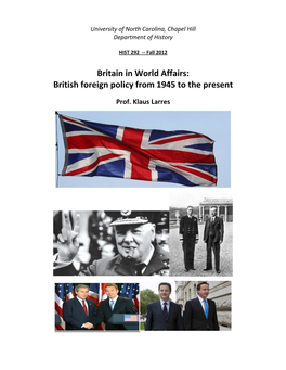 Britain in World Affairs: British Foreign Policy from 1945 to the Present