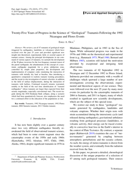 Tsunamis Following the 1992 Nicaragua and Flores Events
