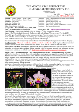 The Monthly Bulletin of the Ku-Ring-Gai Orchid Society Inc