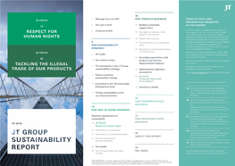 JT Group Sustainability Report FY 2018