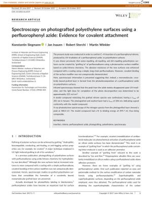 Spectroscopy on Photografted Polyethylene Surfaces Using a Perfluorophenyl Azide: Evidence for Covalent Attachment