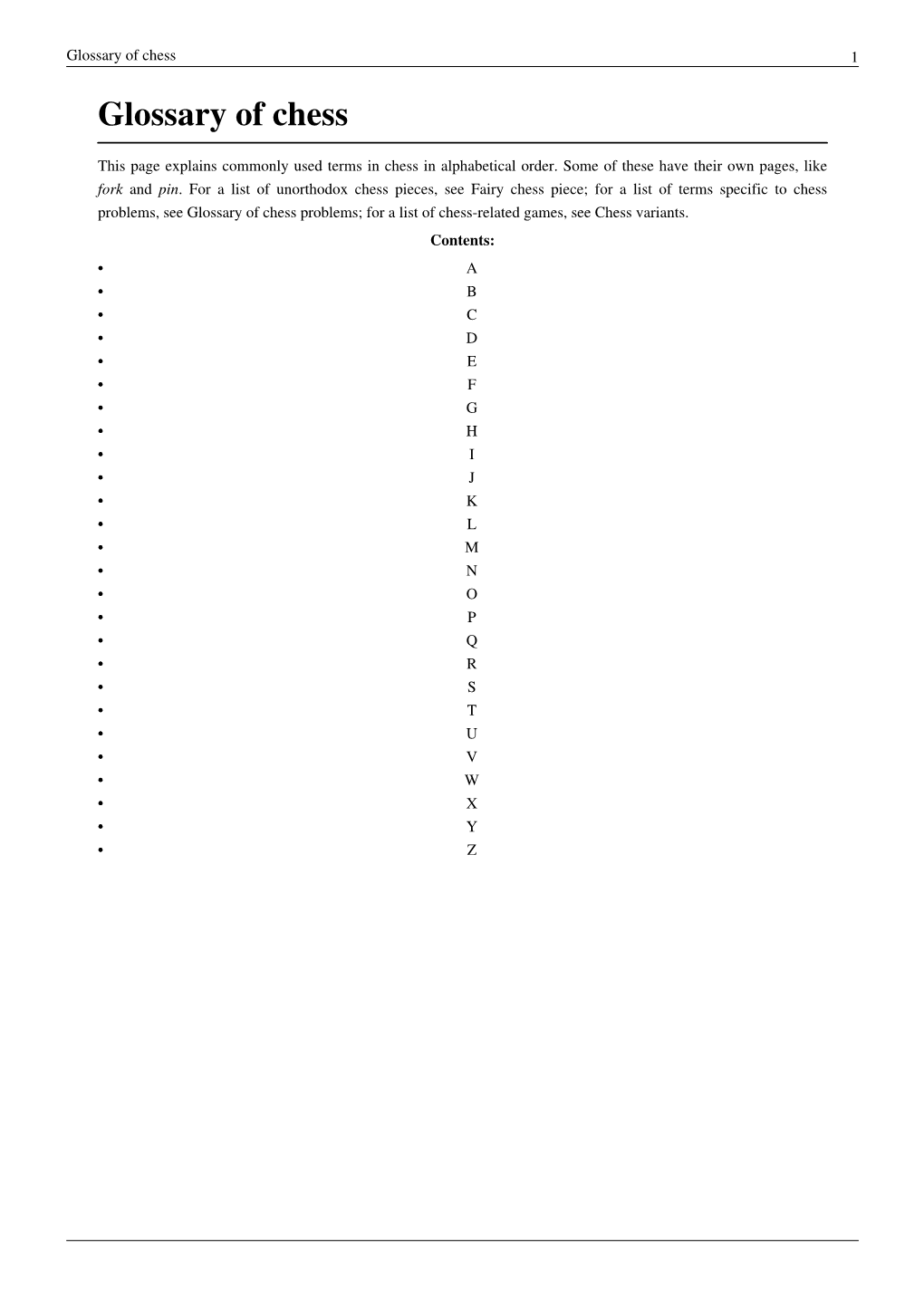 Glossary of Chess 1 Glossary of Chess