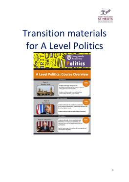 Transition Materials for a Level Politics