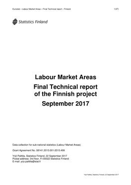 Labour Market Areas Final Technical Report of the Finnish Project September 2017
