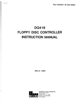 Floppy Disc Controller Instruction Manual