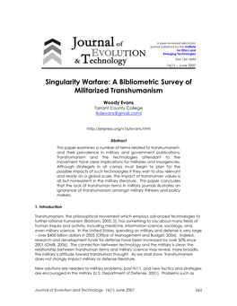 Singularity Warfare: a Bibliometric Survey of Militarized Transhumanism
