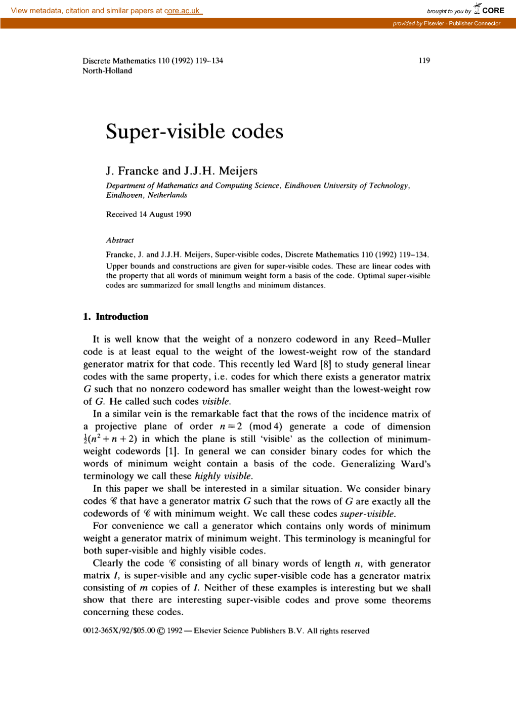 Super-Visible Codes