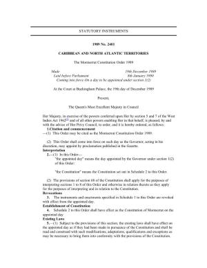 The Montserrat Constitution Order 1989