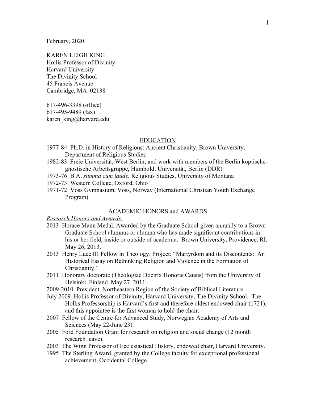 Karen King Cv July2020.Pdf