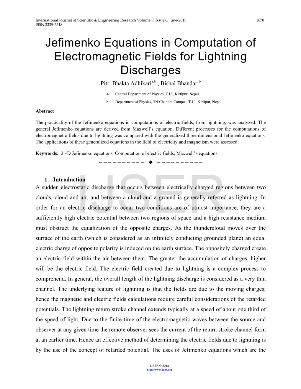 Jefimenko Equations In Computation Of Electromagnetic Fields For ...