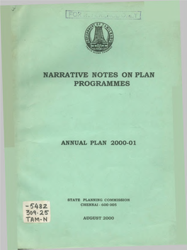 Narrative Notes on Plan Programmes Tam-N