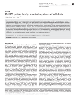 TMBIM Protein Family: Ancestral Regulators of Cell Death