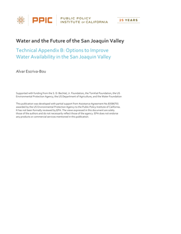 Water and the Future of the San Joaquin Valley, Technical Appendix B