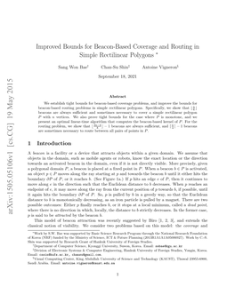 Improved Bounds for Beacon-Based Coverage and Routing in Simple Rectilinear Polygons ∗