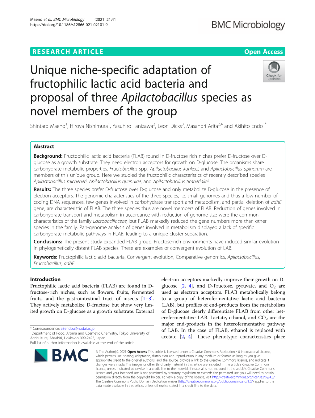 Unique Niche-Specific Adaptation of Fructophilic Lactic Acid Bacteria and Proposal of Three Apilactobacillus Species As Novel Me