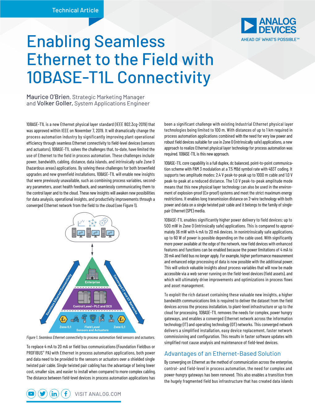 Enabling Seamless Ethernet to the Field with 10BASE-T1L Connectivity