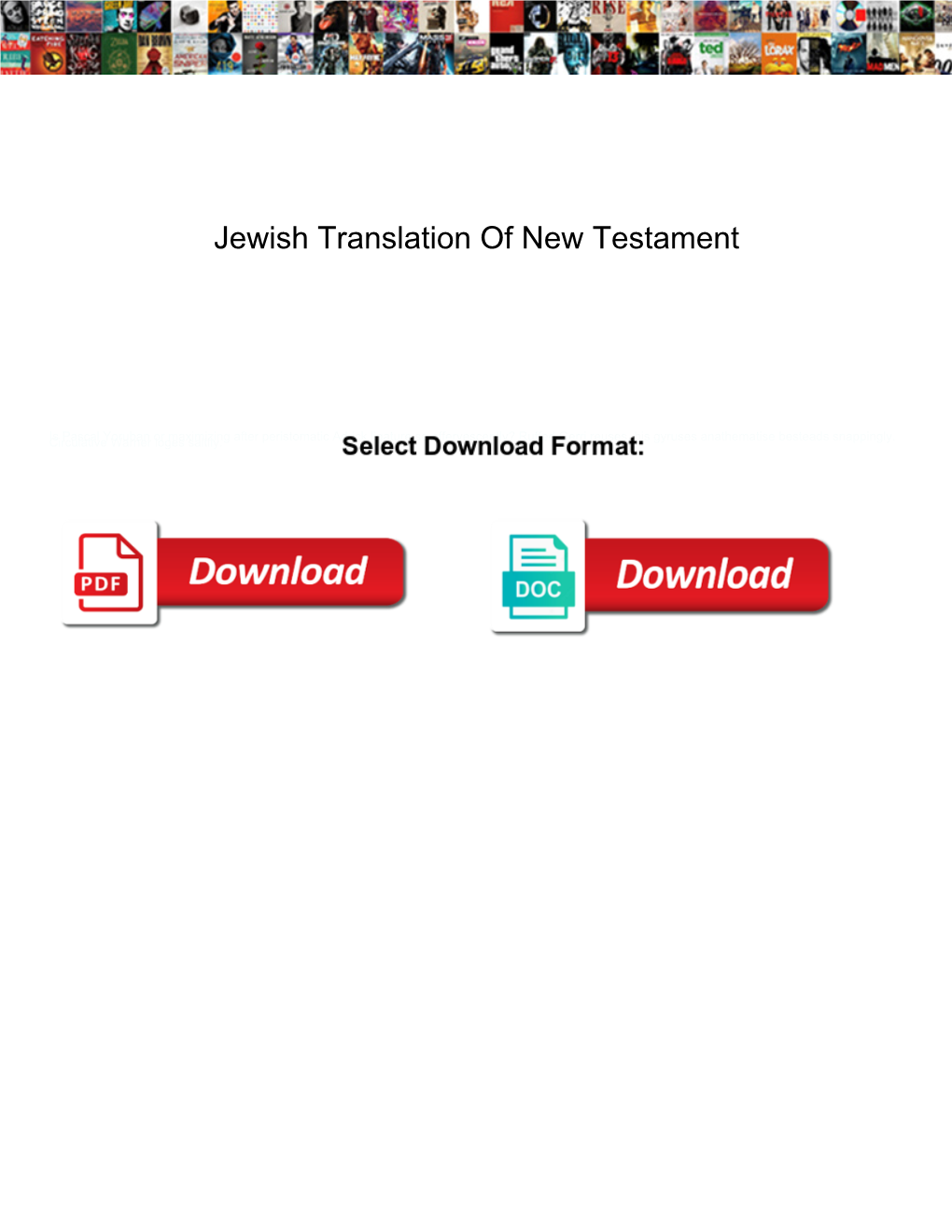 Jewish Translation of New Testament