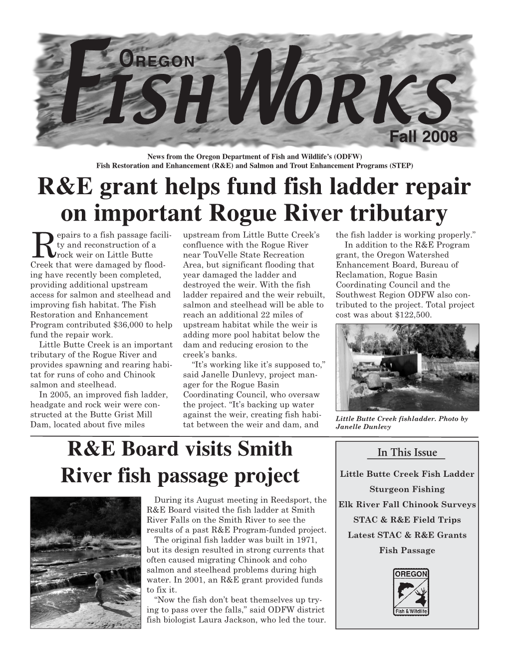 R&E Grant Helps Fund Fish Ladder Repair on Important Rogue River