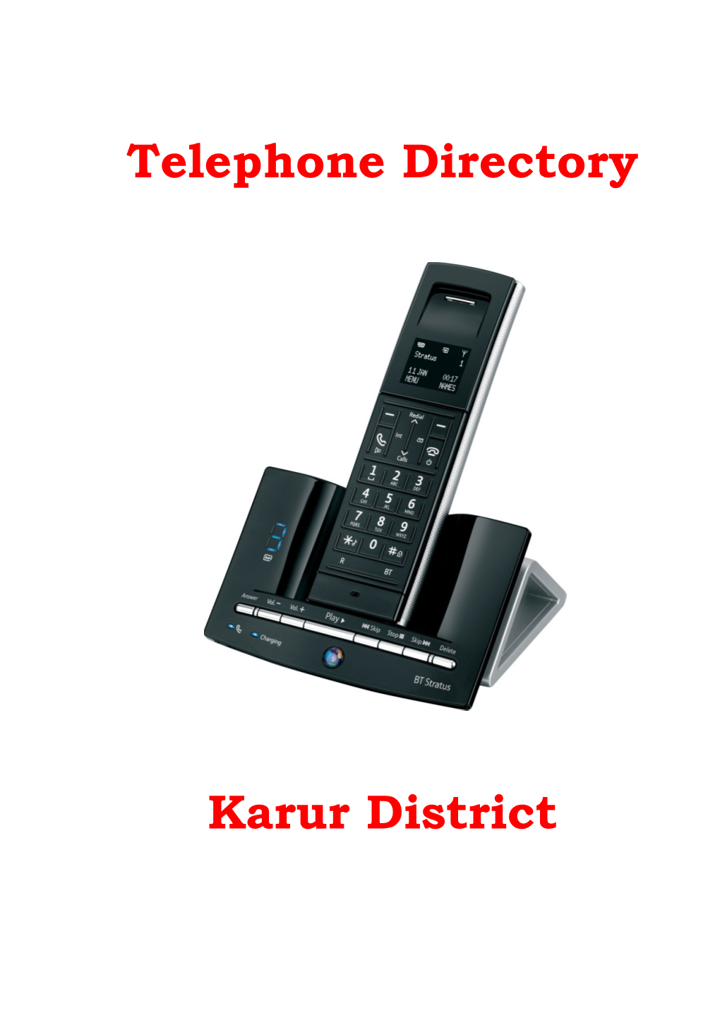 Telephone Directory Karur District