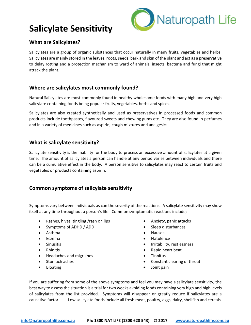 Salicylate Sensitivity What Are Salicylates?