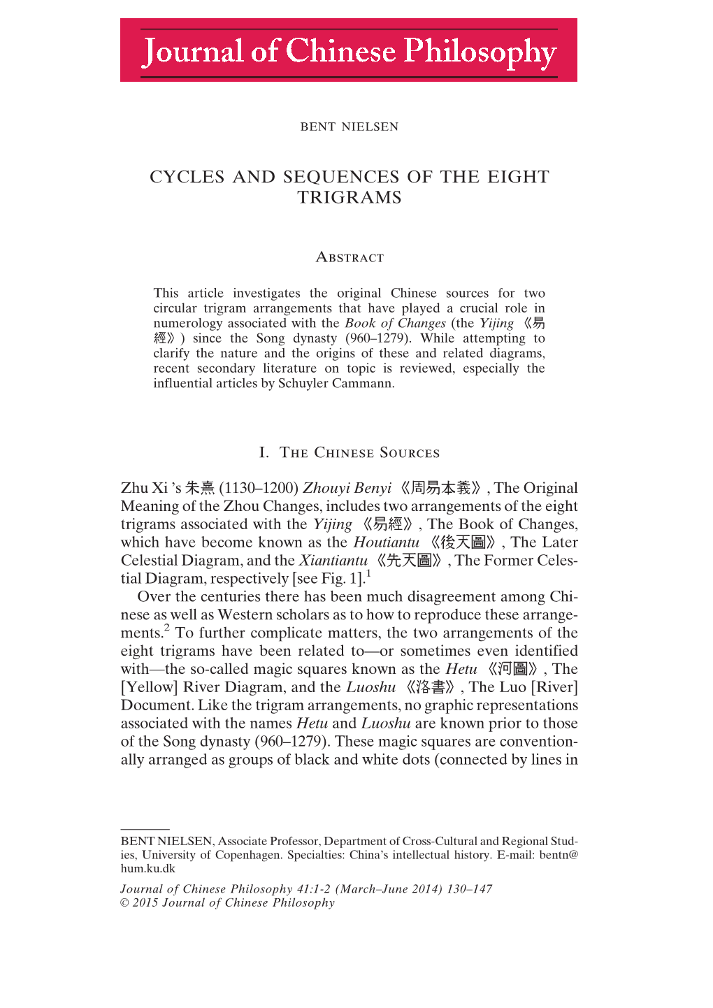 Cycles and Sequences of the Eight Trigrams