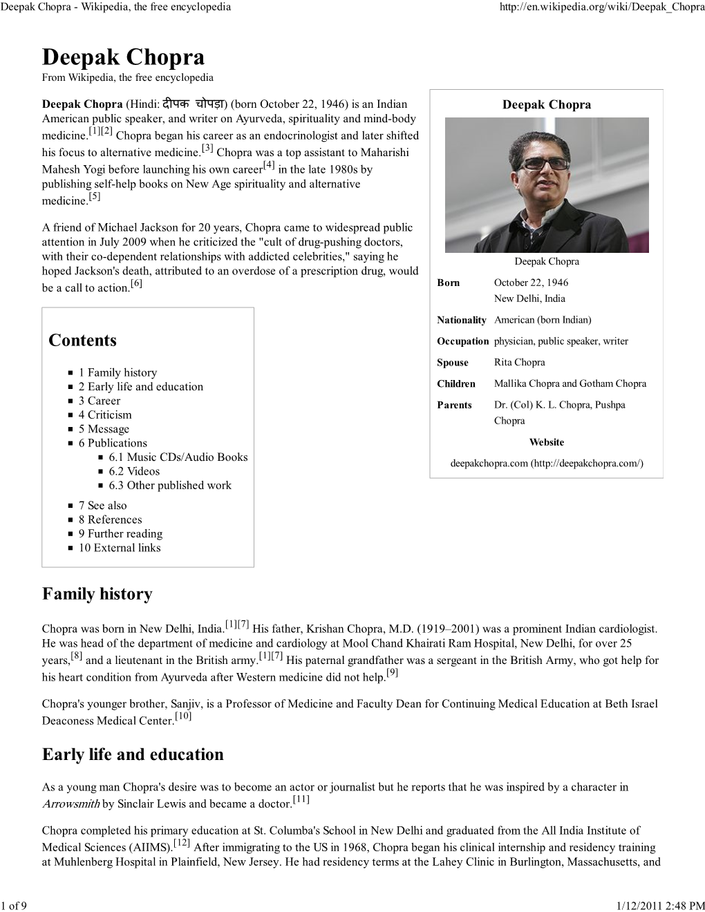 Deepak Chopra - Wikipedia, the Free Encyclopedia