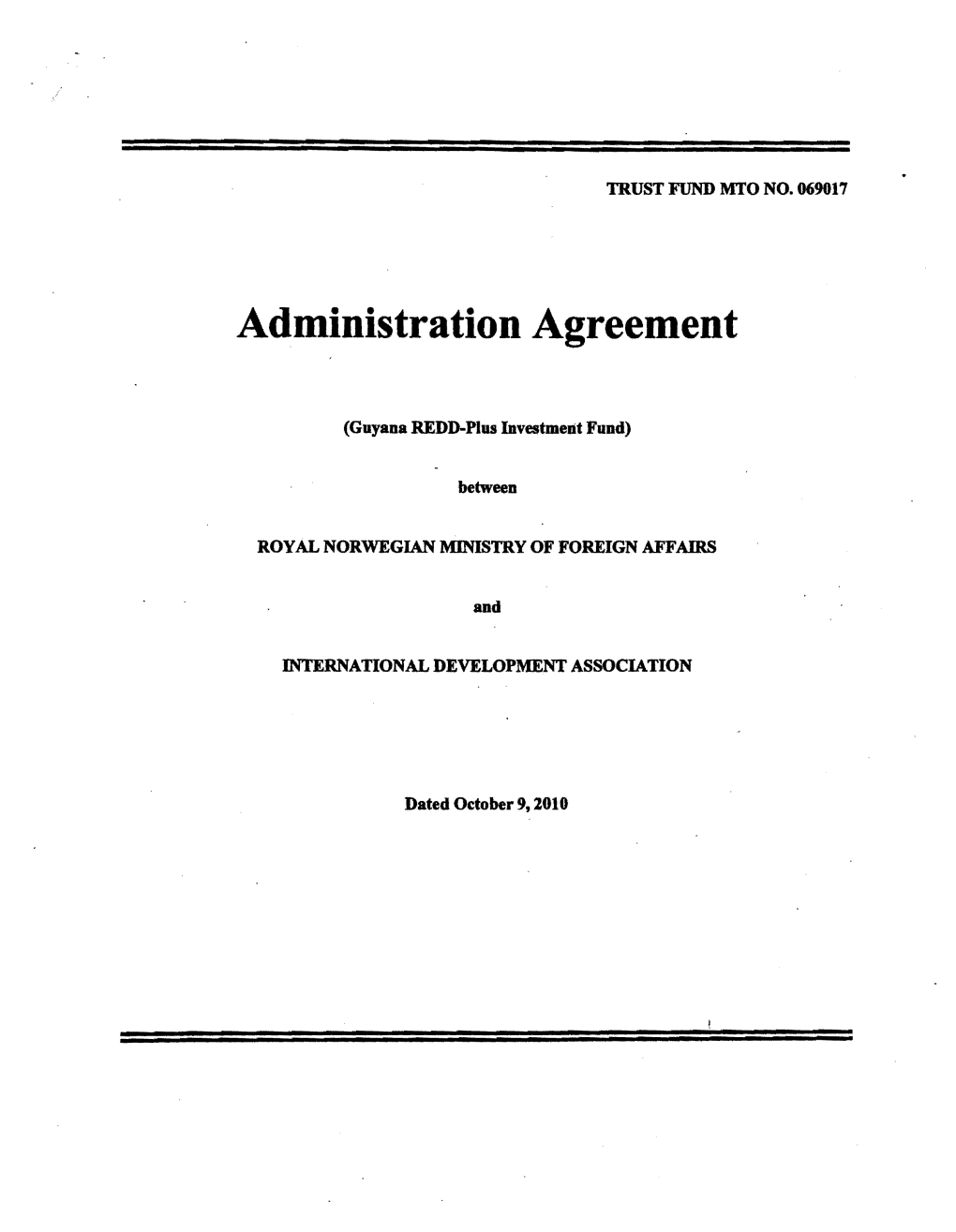 Administration Agreement