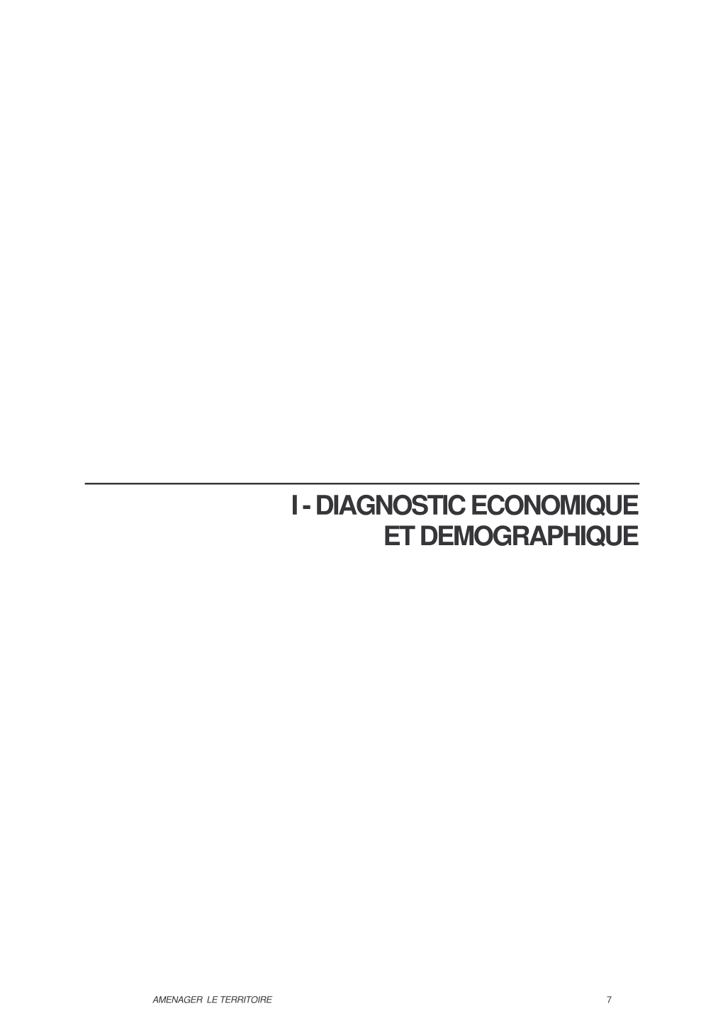 I - Diagnostic Economique Et Demographique