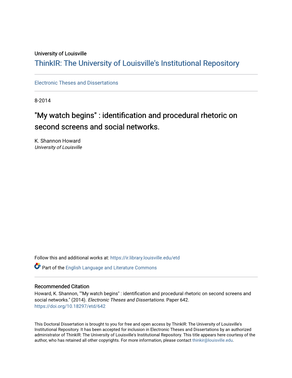 Identification and Procedural Rhetoric on Second Screens and Social Networks