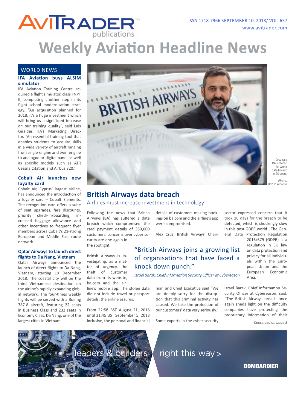 Weekly Aviation Headline News