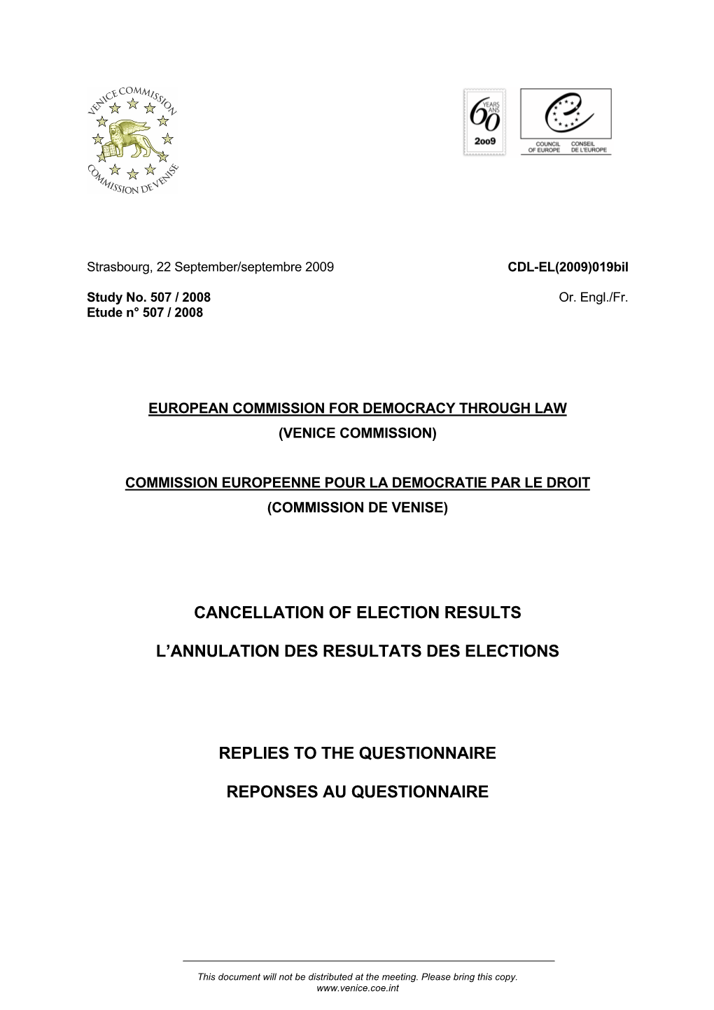 Cancellation of Election Results L'annulation Des