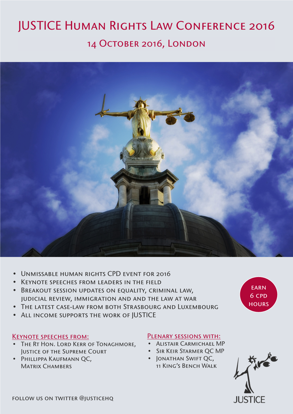 JUSTICE Human Rights Law Conference 2016 14 October 2016, London