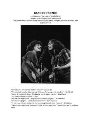 Band of Friends Featuring Davy Knowles Live Dates 2020