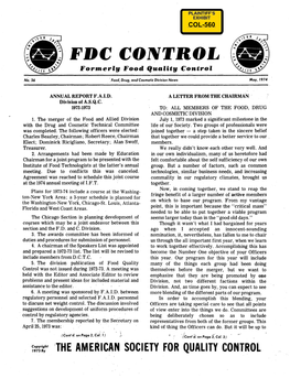 FDC CONTROL Formerly Food Quality Control
