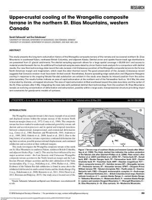 Upper-Crustal Cooling of the Wrangellia Composite Terrane in the Northern St. Elias Mountains, Western Canada