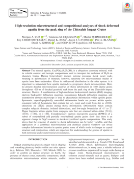 High‐Resolution Microstructural and Compositional Analyses of Shock