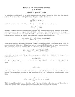 Outline of Selberg's Proof