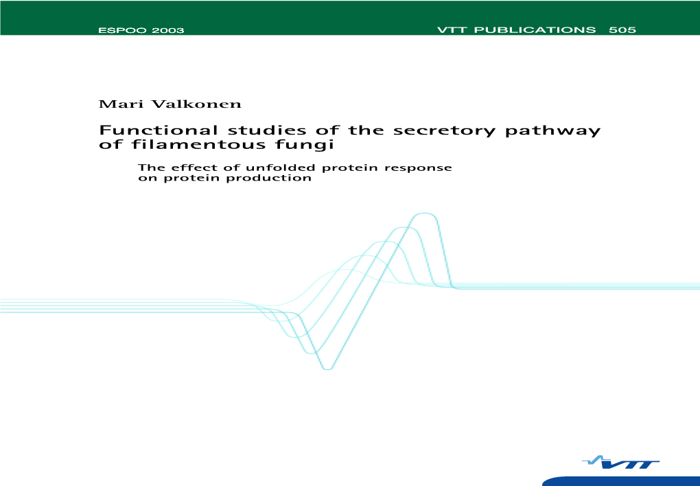 Functional Studies of the Secretory Pathway of Filamentous Fungi