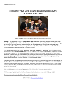 Forever in Your Mind Sign to Disney Music Group's