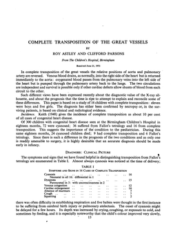 Complete Transposition of the Great Vessels